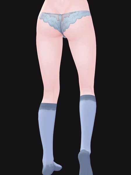 汗じみ 100% ハイソックス 後ろ