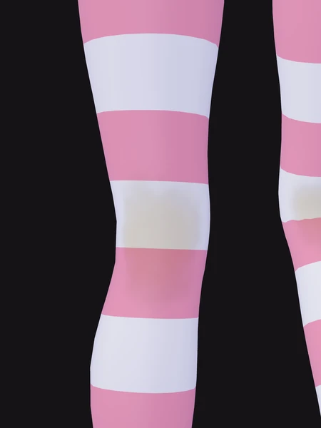 汗汚れ 100% しましまサイハイ 膝の裏